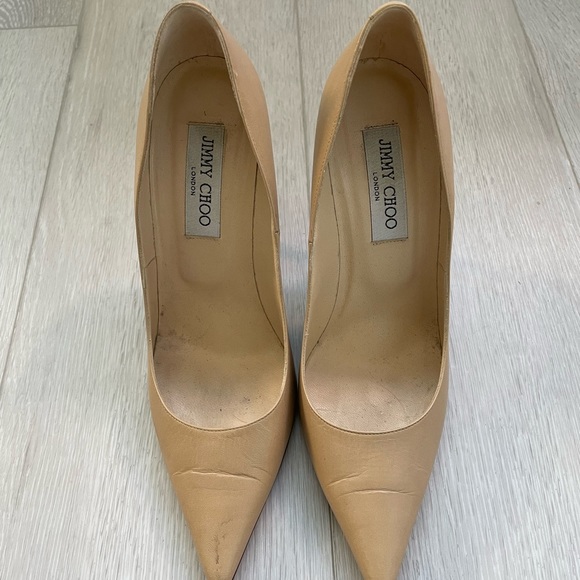 Jimmy Choo Romy Tan Leather Pumps Heels Sz 38 - Picture 3 of 9